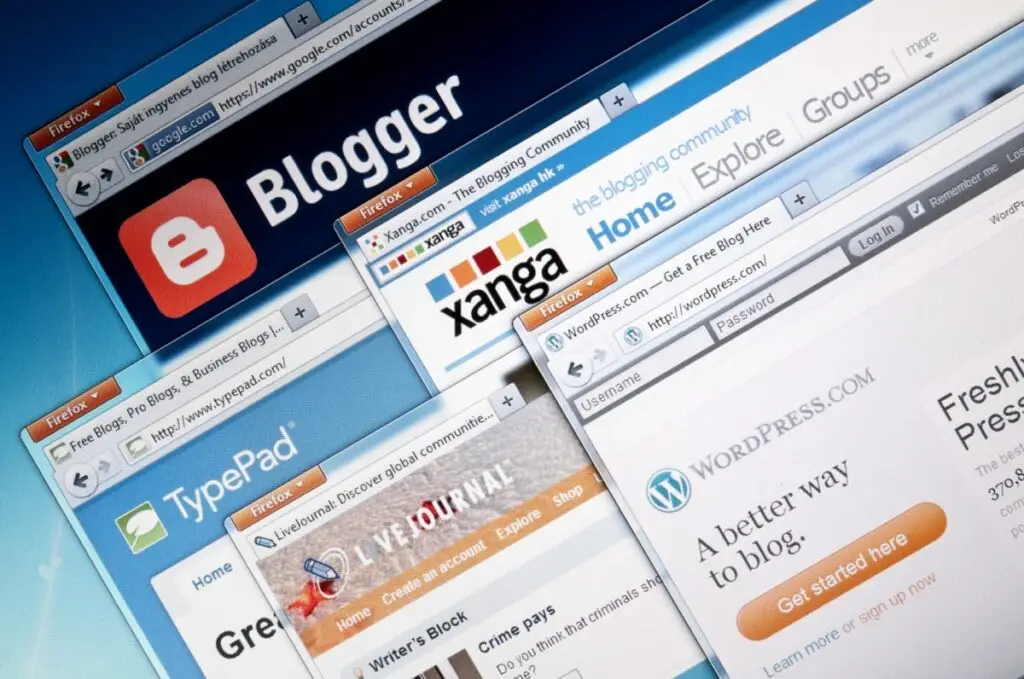 blog-publishing service web sites.